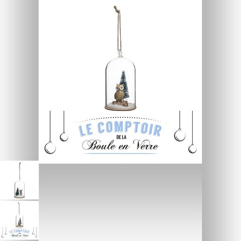 Hanger uil in glas H12cm - afbeelding 3