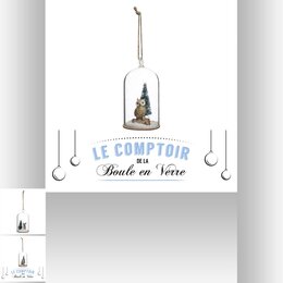 Hanger uil in glas H12cm - afbeelding 3