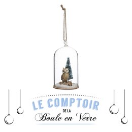 Hanger uil in glas H12cm - afbeelding 1