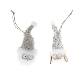 Hanger uil met muts 8x23cm stof 2ass