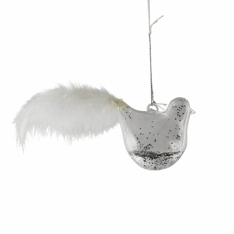 Hanger vogel 6x15cm zilver