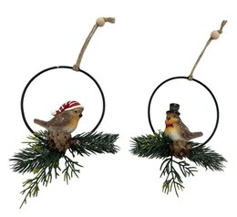 Hanger vogels op tak 10x2x19cm 2ass