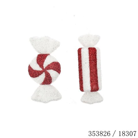 Hanger zuurstok 10x28cm styropor rood/wit