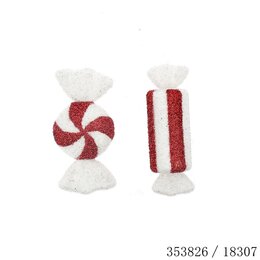 Hanger zuurstok 10x28cm styropor rood/wit