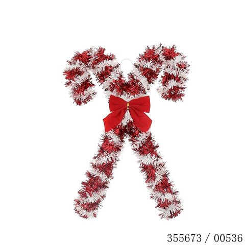 Hanger zuurstok 24x35cm kunststof rood/wit