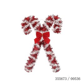 Hanger zuurstok 24x35cm kunststof rood/wit