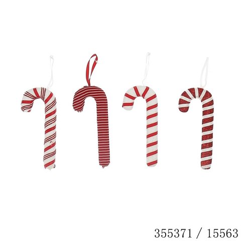 Hanger zuurstok 4x17cm styropor rood/wit