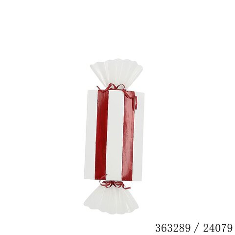 Hanger zuurstok H46cm metaal rood/wit