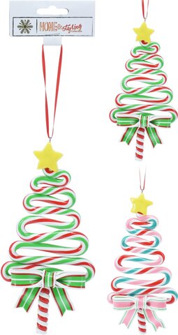 Hanger zuurstok kerstboom 2ass