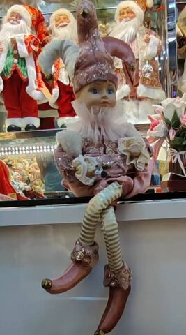 Harlekijn Kerst 45cm - roze