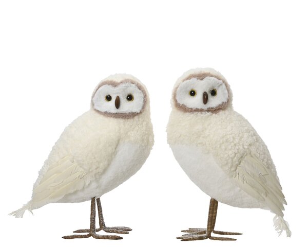 Hibou H48cm crème 2ass