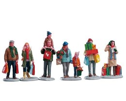 holiday shoppers,  set of 6
