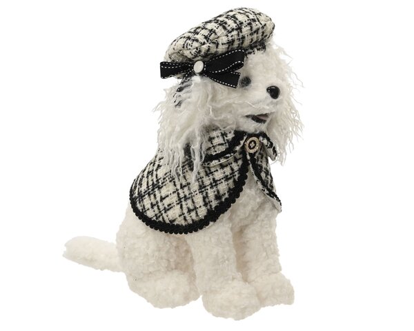 Hond 22x13x32cm Chic creme