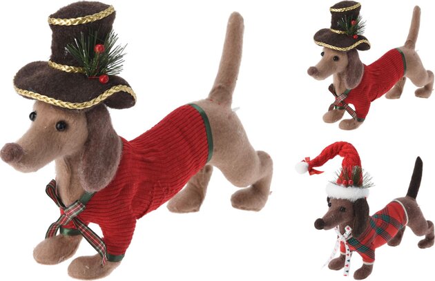 Hond Kerst H27cm 2ass