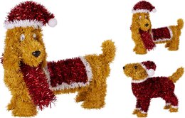 Hond Tinsel H22cm 2ass