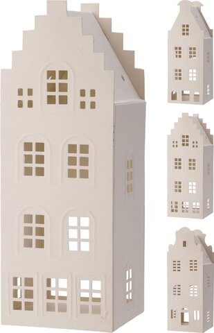 Huis H26cm 3ass wit