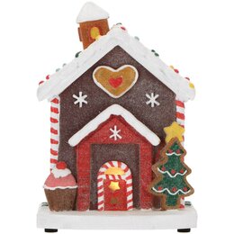 Huis peperkoek Led 12,3x10,5x17,5cm - afbeelding 1