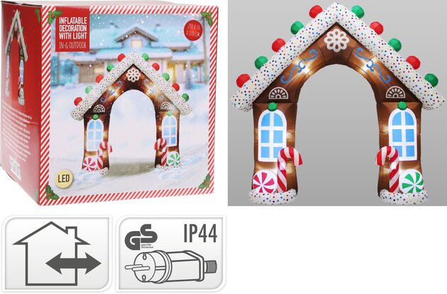Huis peperkoek opblaasbaar H270cm