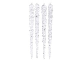 Icicle H15cm kunststof glow in the dark 4stuks