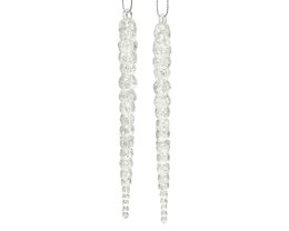 Ijspegel D1,5xH14,5cm acryl - transparent/zilver