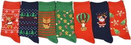 Kousen Junior 7paar X-MAS mt27-30/mt31-34/mt35-38 - Hohoho