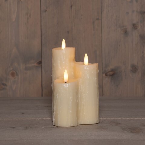 Kaars 3D 16x11cm ivoor
