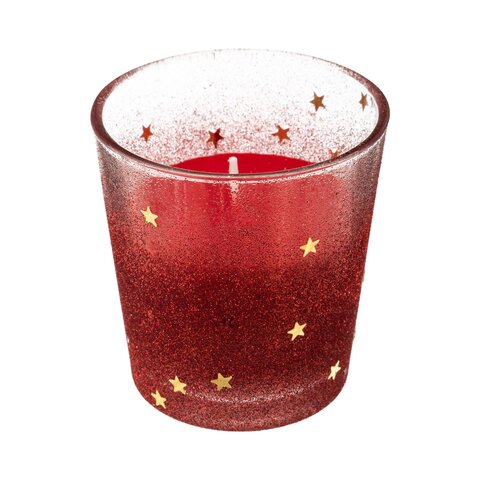 kaars in glas rood 8cm