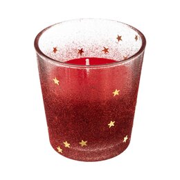 kaars in glas rood 8cm