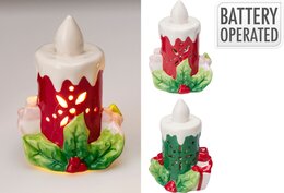 Kaars Kerst 7x10cm Led 2ass