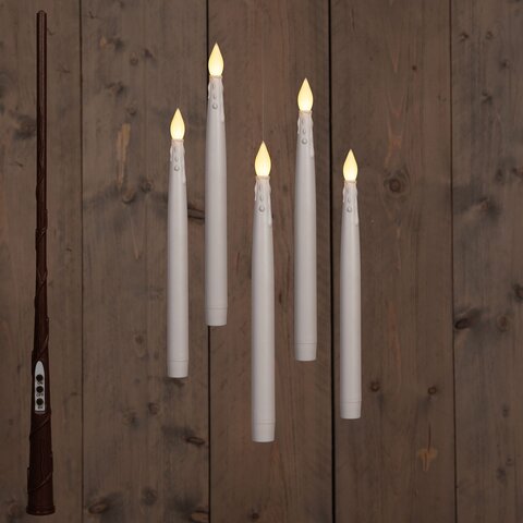 Kaars zwevend H27cm wit 5st