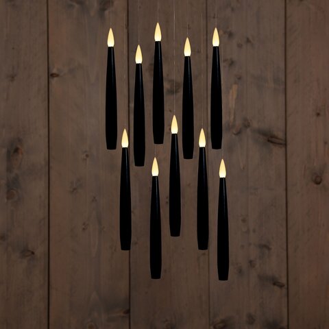 Kaars zwevend Led H15cm zwart 10st