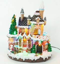 Kasteel peperkoek muziek licht 25x21x33cm