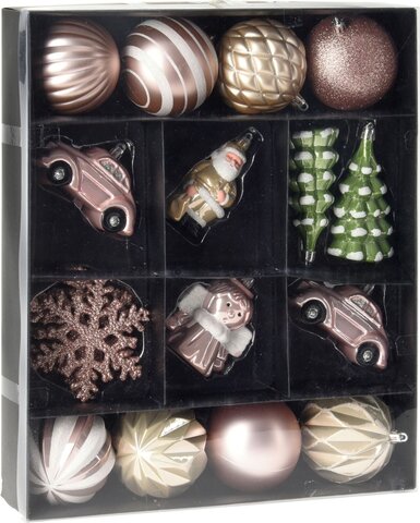 kerst hangdeco set 20sts roze