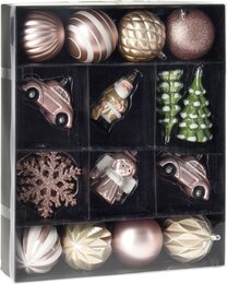 kerst hangdeco set 20sts roze