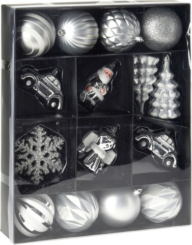 kerst hangdeco set 20sts zilver