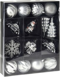 kerst hangdeco set 20sts zilver