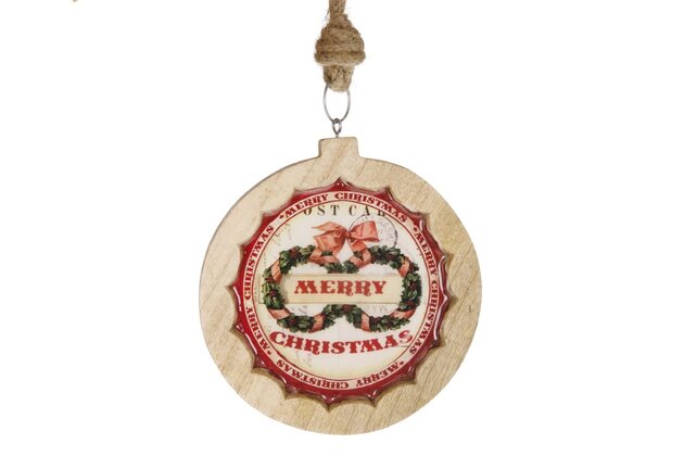 Kerstbal D12cm mangohout