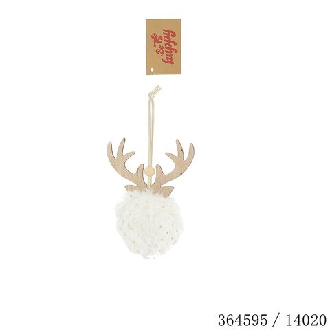 Kerstbal D6cm rendier bont