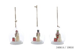 Kerstbal D8cm Led glas - Casse-Noisettes