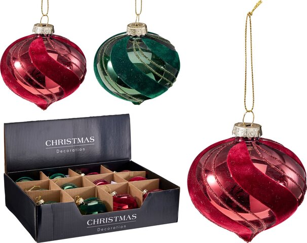 Kerstbal D8cm ui 2ass