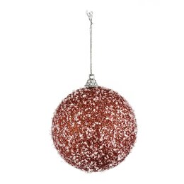kerstbal flock 8cm poly
