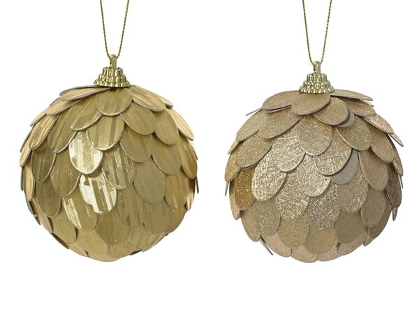 kerstbal foam pailletten -diam.8cm - goud