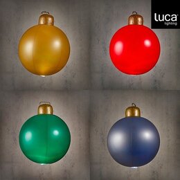 Kerstbal opblaasbaar D40cm 4ass