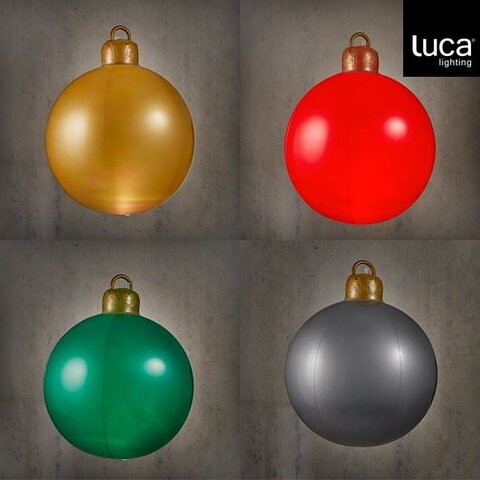 Kerstbal opblaasbaar D60cm 4ass