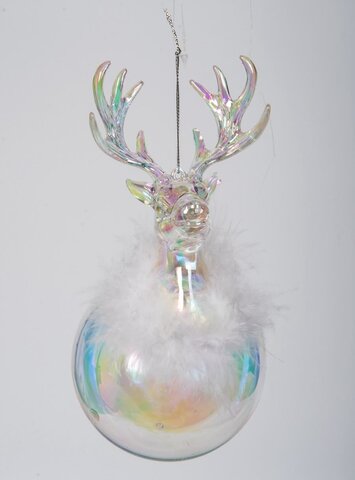 kerstbal plastic rendier 10x10x20cm