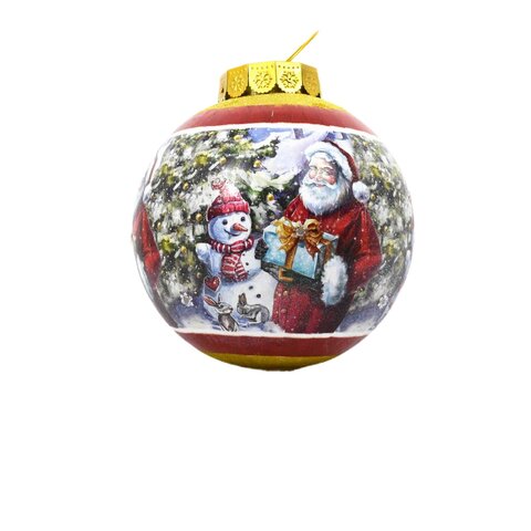 Kerstbal XL 30cm 12LED sneeuwman