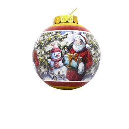 Kerstbal XL 30cm 12LED sneeuwman