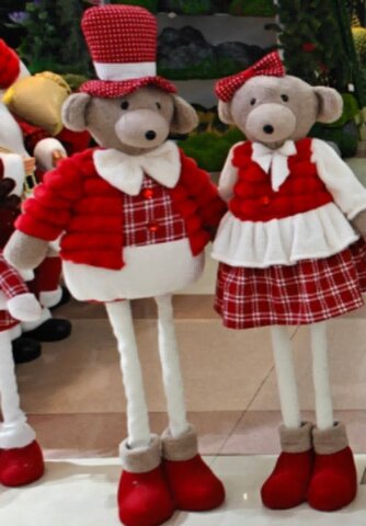 Kerstbeer 110 cm - rood