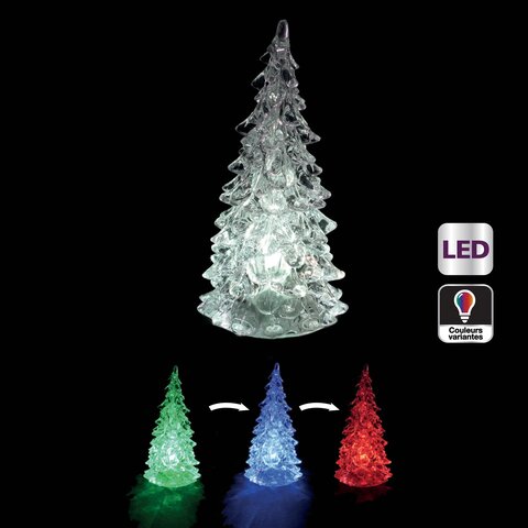 Kerstbomen 1L H14cm acryl 3ass