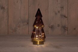 Kerstboom 10x23cm 10Led bordeaux